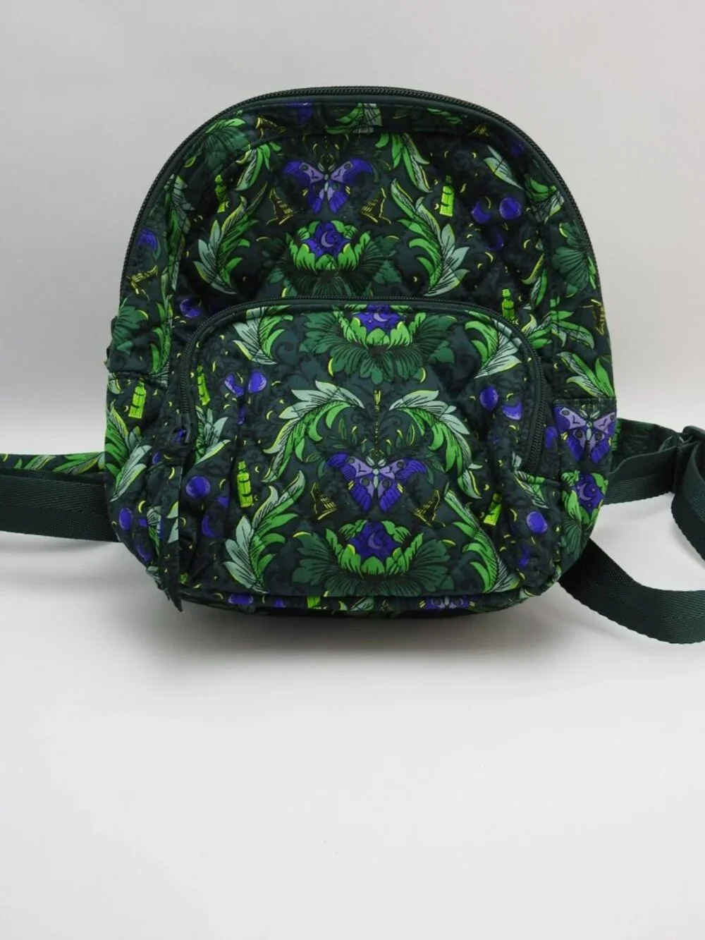 New Vera Bradley Wicked Mini Banbury Backpack NWT Green Purple Quilted